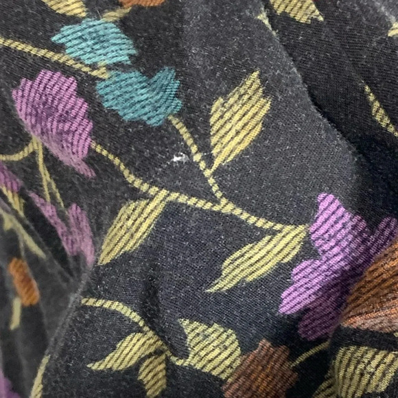 vtg Sag Harbor Petites Black Dark  Floral Dress Sz Large Y2k Shift Rayon *Read - Picture 16 of 16